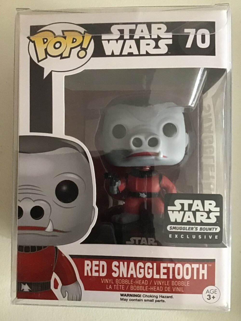 Funko Pop Star Wars Red Snaggletooth #70 Smugglers Bounty Exclusive w/ Protector